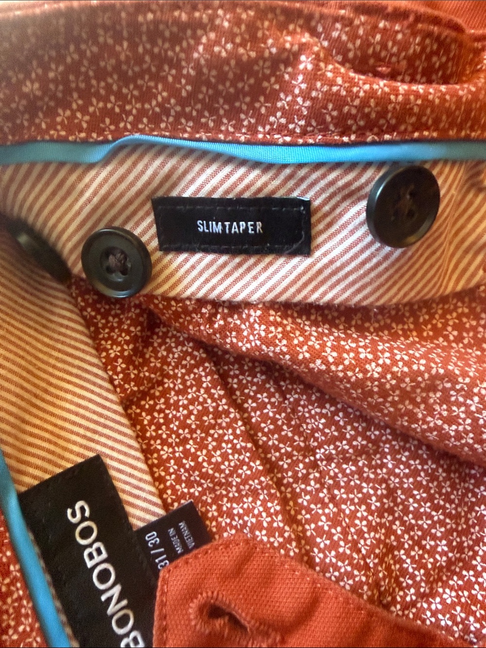 Bonobos Rust Orange Slim Taper Italian Chino Pants Like New 31 x 30 - Picture 4 of 12